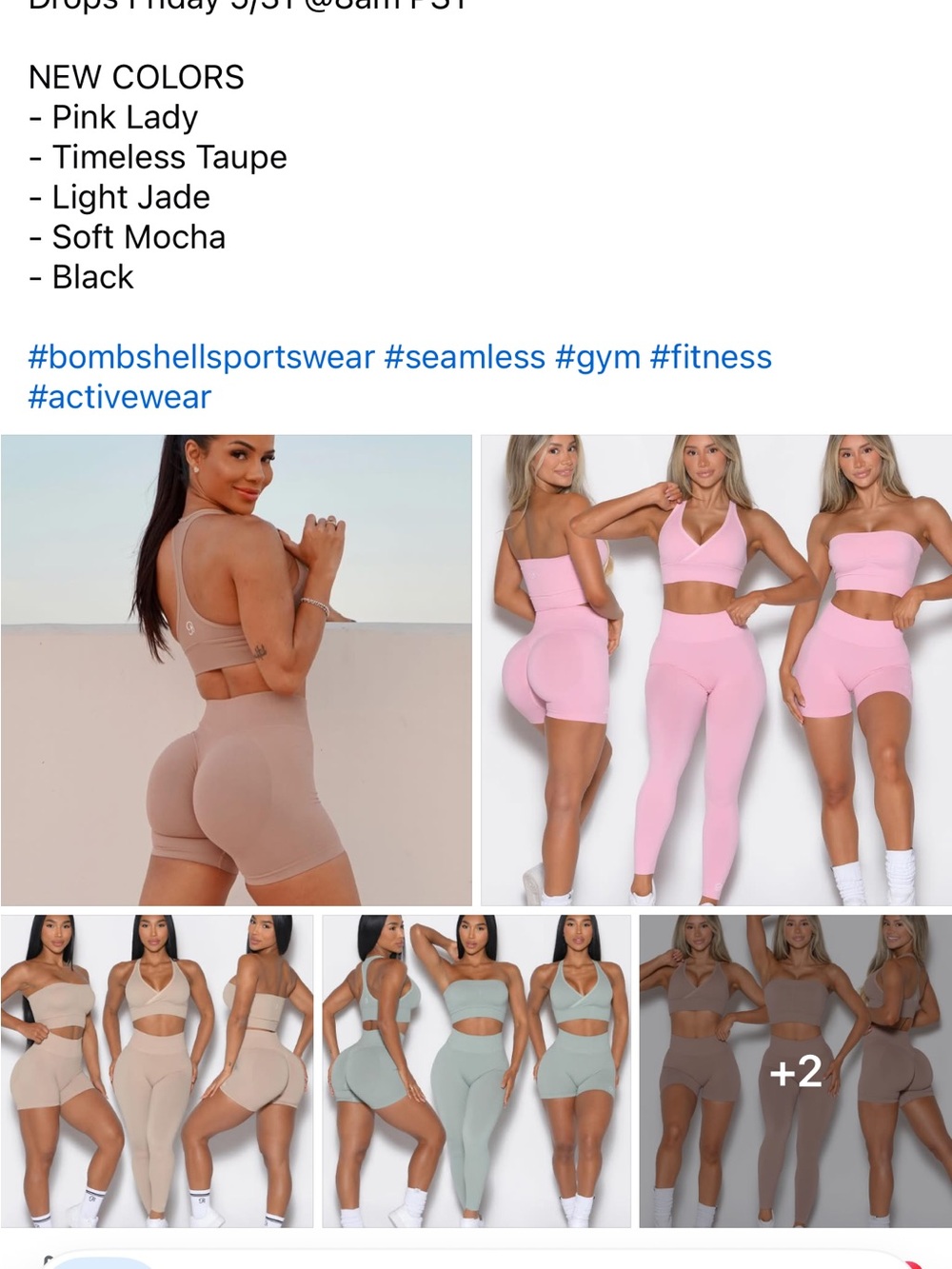 Bombshell Sportswear Pink Activewear Top Set - Picture 5 of 5